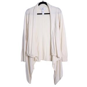 VINEYARD VINES Wool Cashmere Waterfall Cardigan Cream Open Long Sleeve Women's M